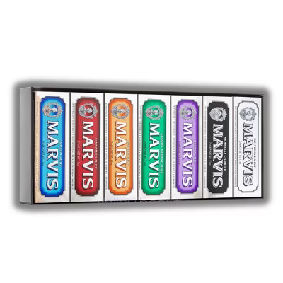 Marvis Toothpaste Clear Gift Box Set | Each tube is beautifully designed, offering a luxurious aesthetic - (7 x 1.3 oz) | Target