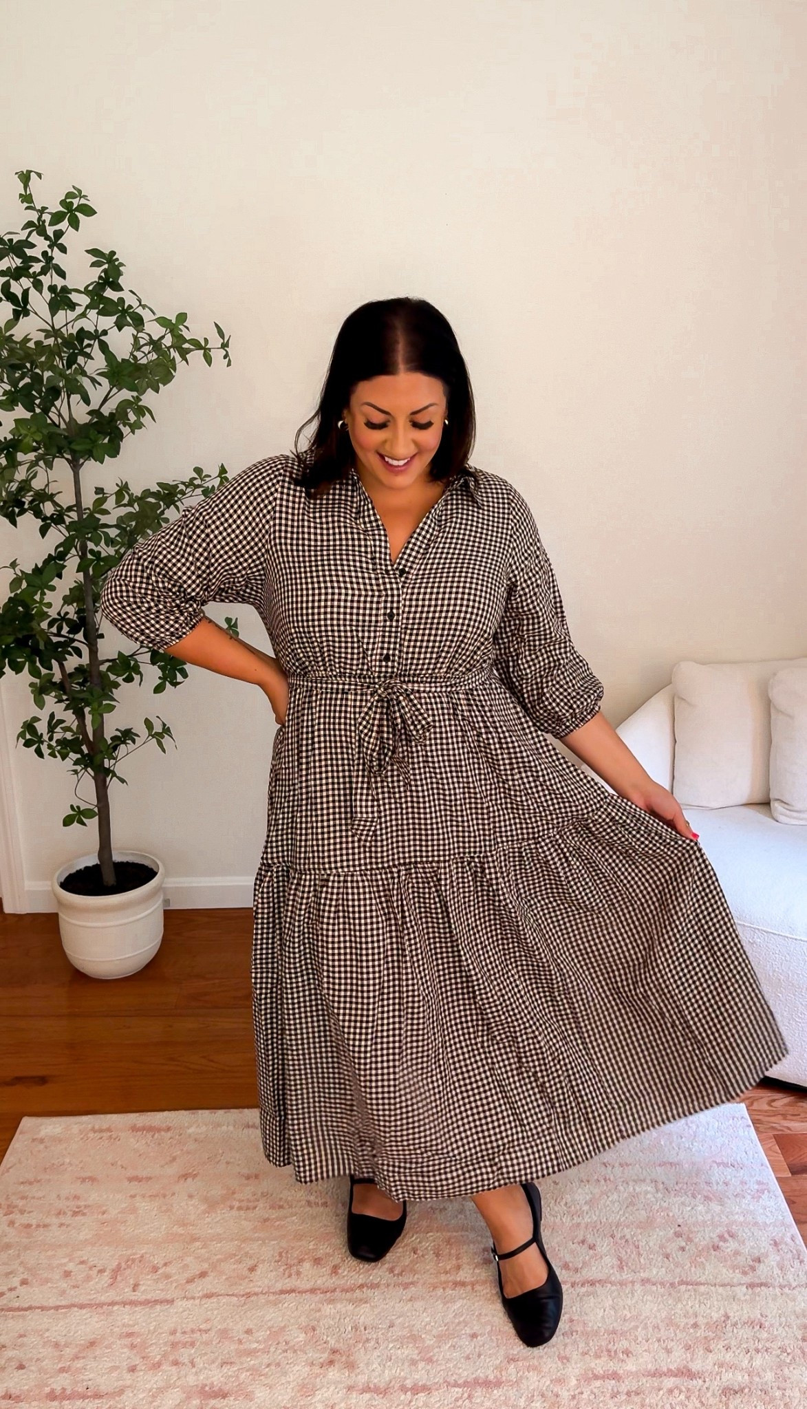This gingham dress is absolutely gorgeous!! During the Lane Days sale you can get it for 30% off 🤩

Fall outfit inspo, fall style, midsize style, midsize fashion, wide leg jeans outfit, cardigan outfit 

#LTKSaleAlert #LTKMidsize #LTKSeasonal