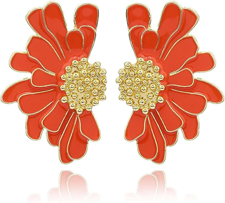 Vintage Flower Stud Earrings Exaggerated Oversized Daisy Flower Earrings Statement Jewelry for Wo... | Amazon (US)