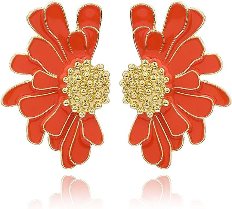 Vintage Flower Stud Earrings Exaggerated Oversized Daisy Flower Earrings Statement Jewelry for Wo... | Amazon (US)