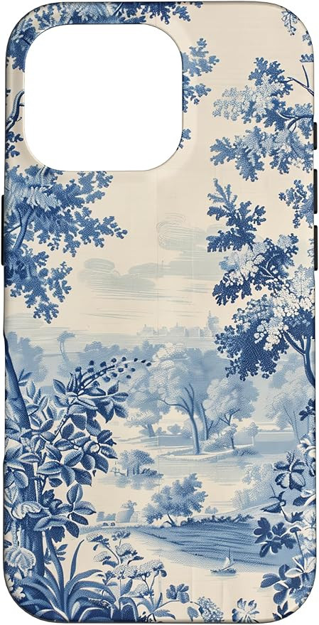 French Blue Toile pattern Pastoral scene Vintage Case for iPhone 16 Pro | Amazon (US)