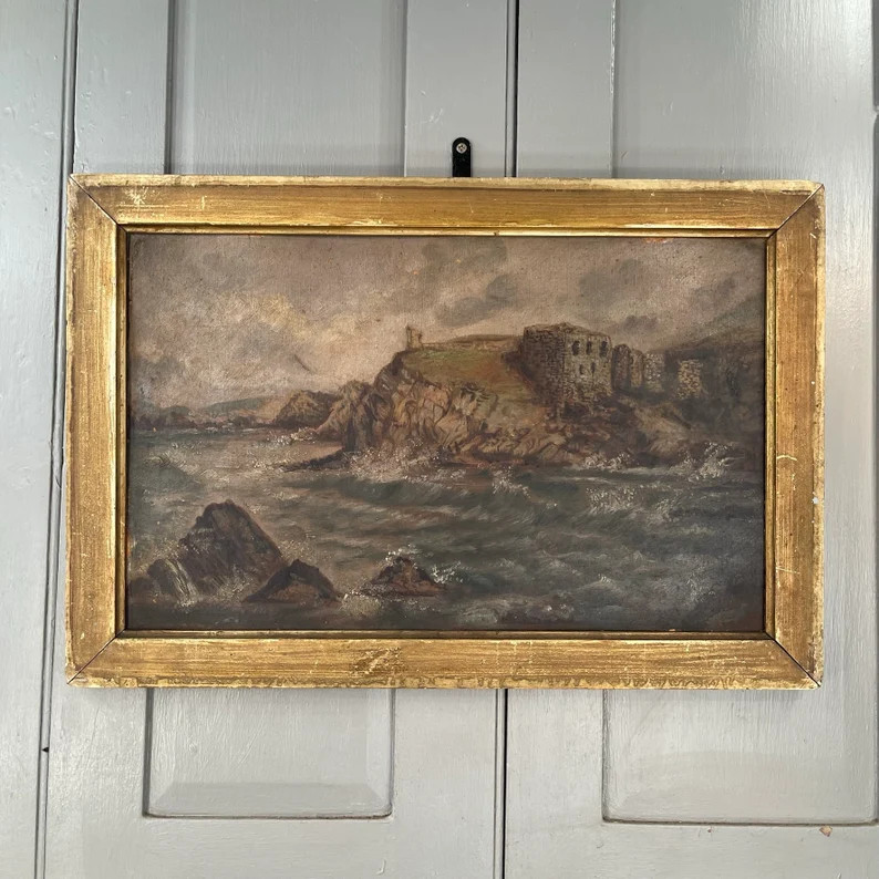 Antique Scottish Coastal Landscape Oil Painting of Findlater | Etsy | Etsy (US)