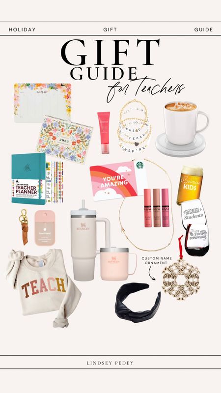 Teacher gift guide! Even tan this by a teacher friend and she loves it all! She said no blankets, candles or coffee cups, but Stanley/yeti is ok. 😂

Gift guide, gifts for her, teacher, gifts, gift, guide for teachers, stocking, stuffers, beer, glass, mug, warmer, necklace, bracelet, lipgloss, planner, calendar, hair, accessories, ornament, sweatshirt, Stanley, water bottle  

#LTKGiftGuide #LTKunder50 #LTKFind