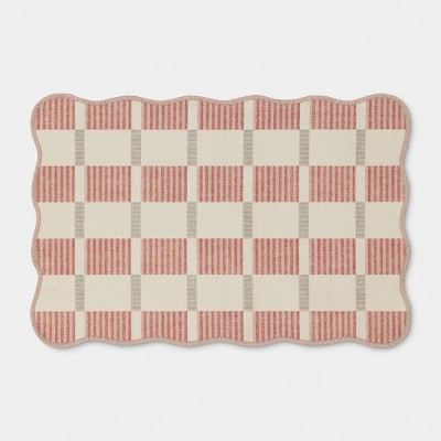 2'x3' Scalloped Dorm Scatter Accent Rug Pink/Blue/Ivory - Threshold™ | Target