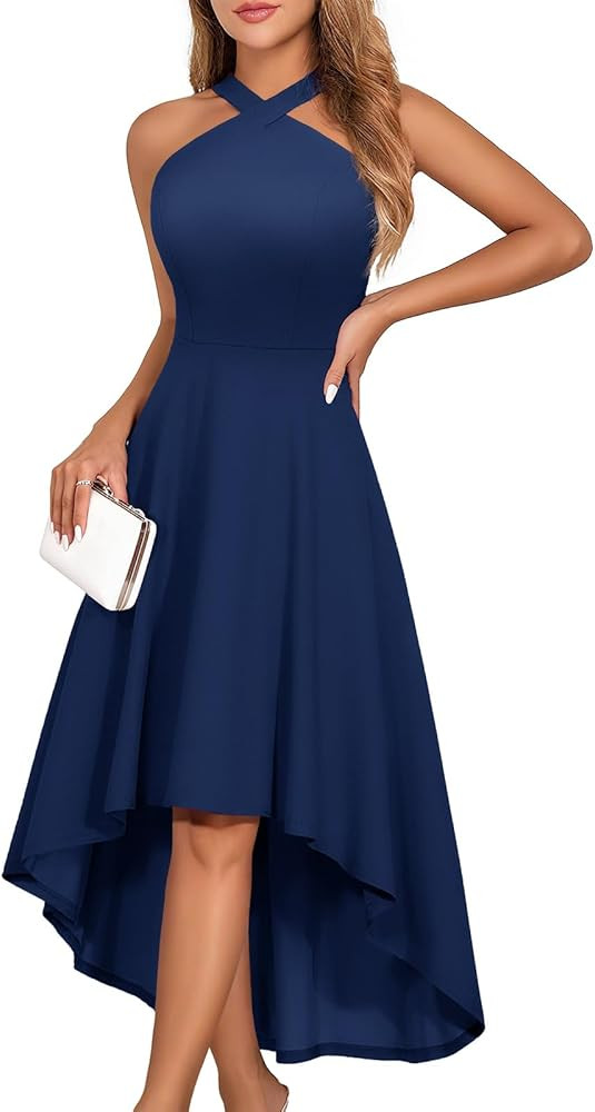 DRESSTELLS Formal Cocktail Dresses for Women, Wedding Guest Halter High Low Valentine Dress 2026 | Amazon (US)