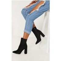 Black Faux Suede High Point Ankle Boot | PrettyLittleThing UK
