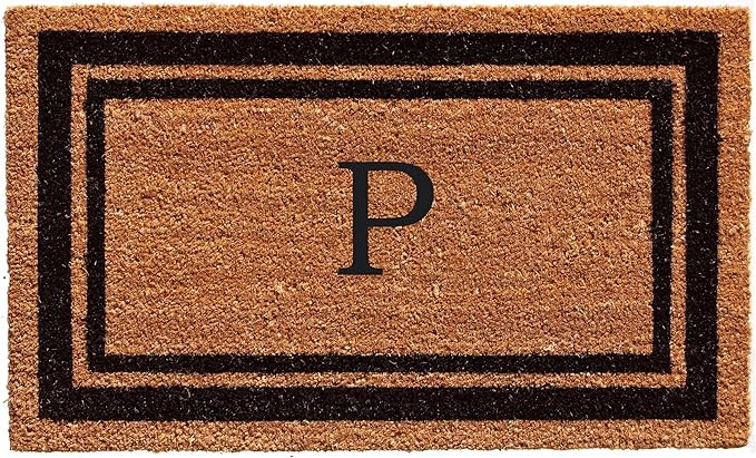 Calloway Mills 152963672P Black Border 36" x 72" Monogram Doormat Letter (P) | Amazon (US)