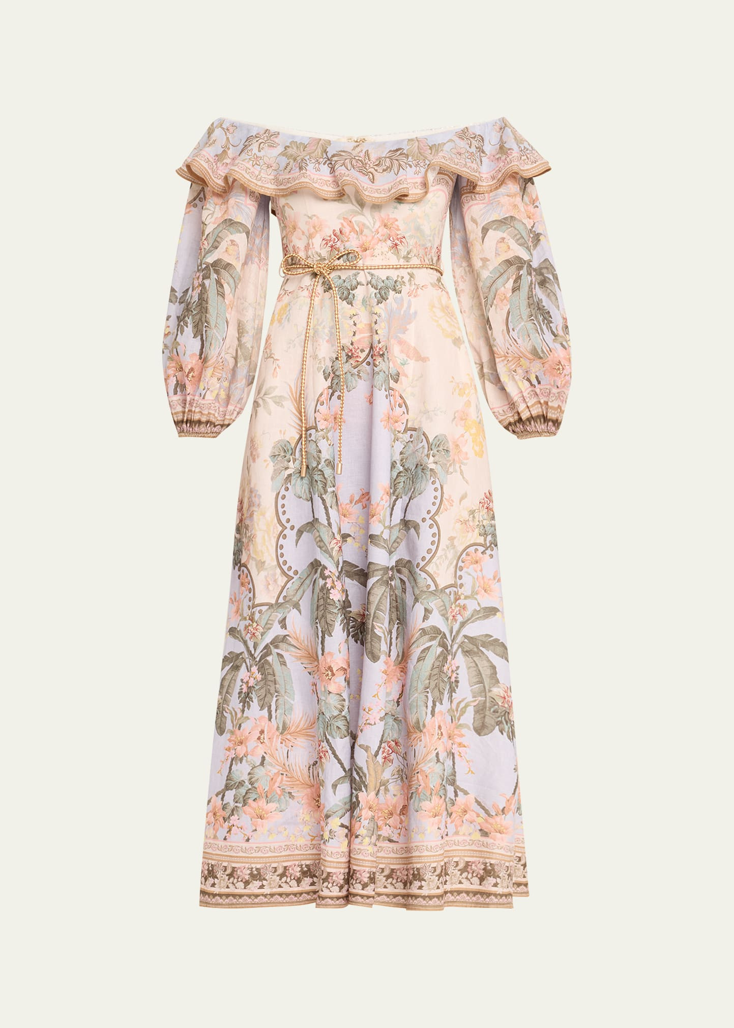 Zimmermann Wylie Off-Shoulder Midi Dress | Bergdorf Goodman