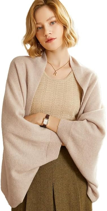 Women's Soft Shawls and Wraps Cashmere Warm Shawl With Sleeves Pashminas Shawl Wrap Lightweight O... | Amazon (US)