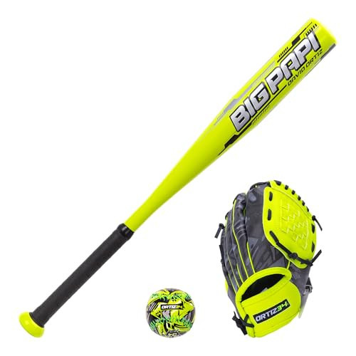 Ortiz34 Youth T-Ball Set, 25" Signature Aluminum T-Ball Bat with -10 Drop, Foam Core T-Ball, 9" Lightweight Youth Glove, Vibrant Graffiti Print | Amazon (US)
