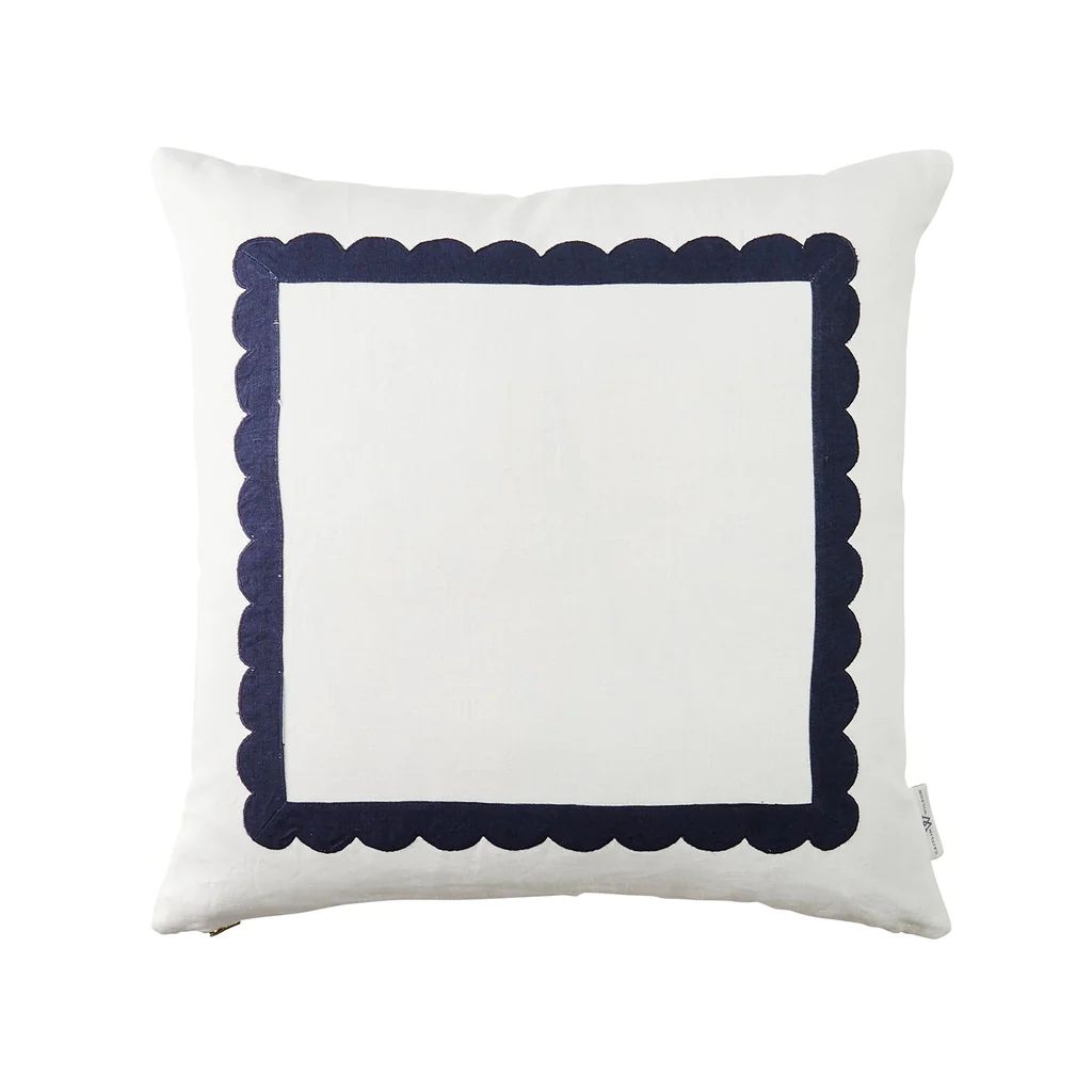 Scallop Trim Pillow in Navy | Caitlin Wilson Design