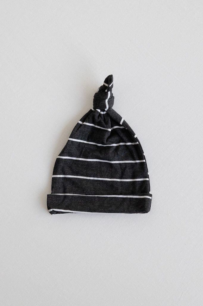 KNOTTED HAT - Charcoal Stripe | Solly Baby