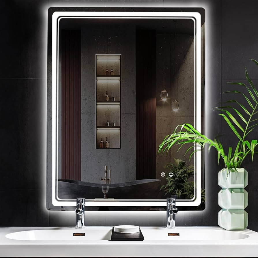 HOMECOOKIN Led Mirror for Bathroom, 27 x 36 Inch Bathroom Vanity Mirror with Lights Adjustable 3 ... | Amazon (US)