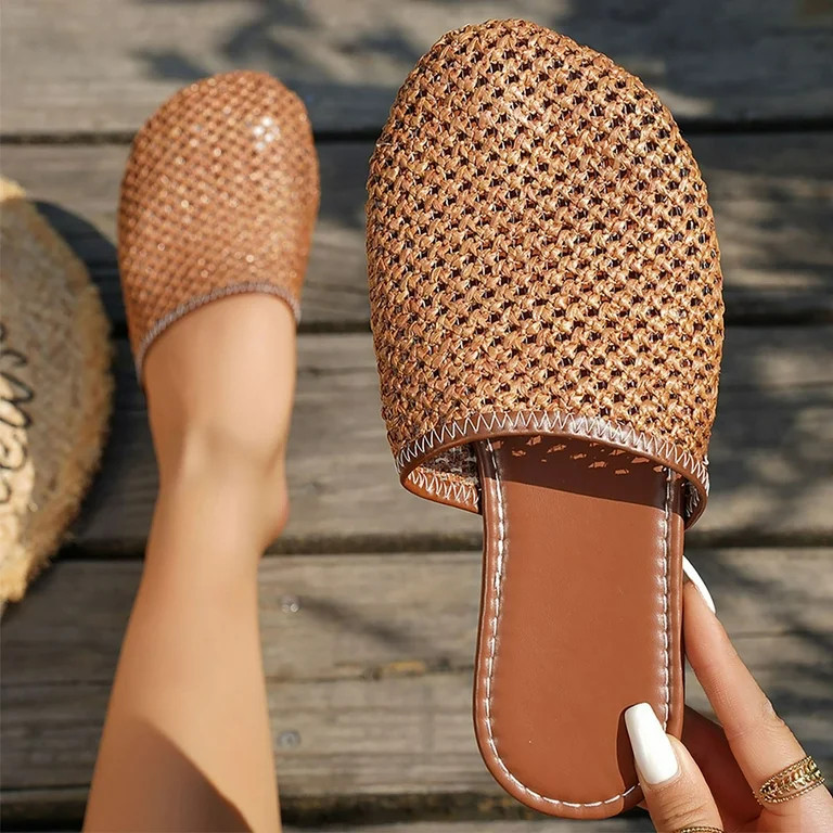 Wowcloth Women's Fashion Casual Summer Slides \u2013 Comfortable Solid Color Everyday Closed-Toe ... | Walmart (US)