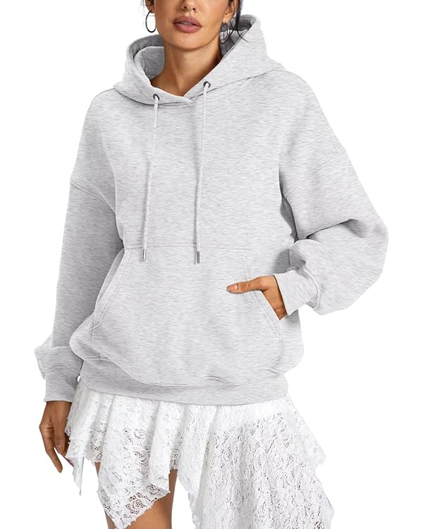 Women Fleece Hoodies with Pocket Oversized Hooded Sweatshirts Trendy Pullover Long Sleeve Top Fal... | Amazon (US)