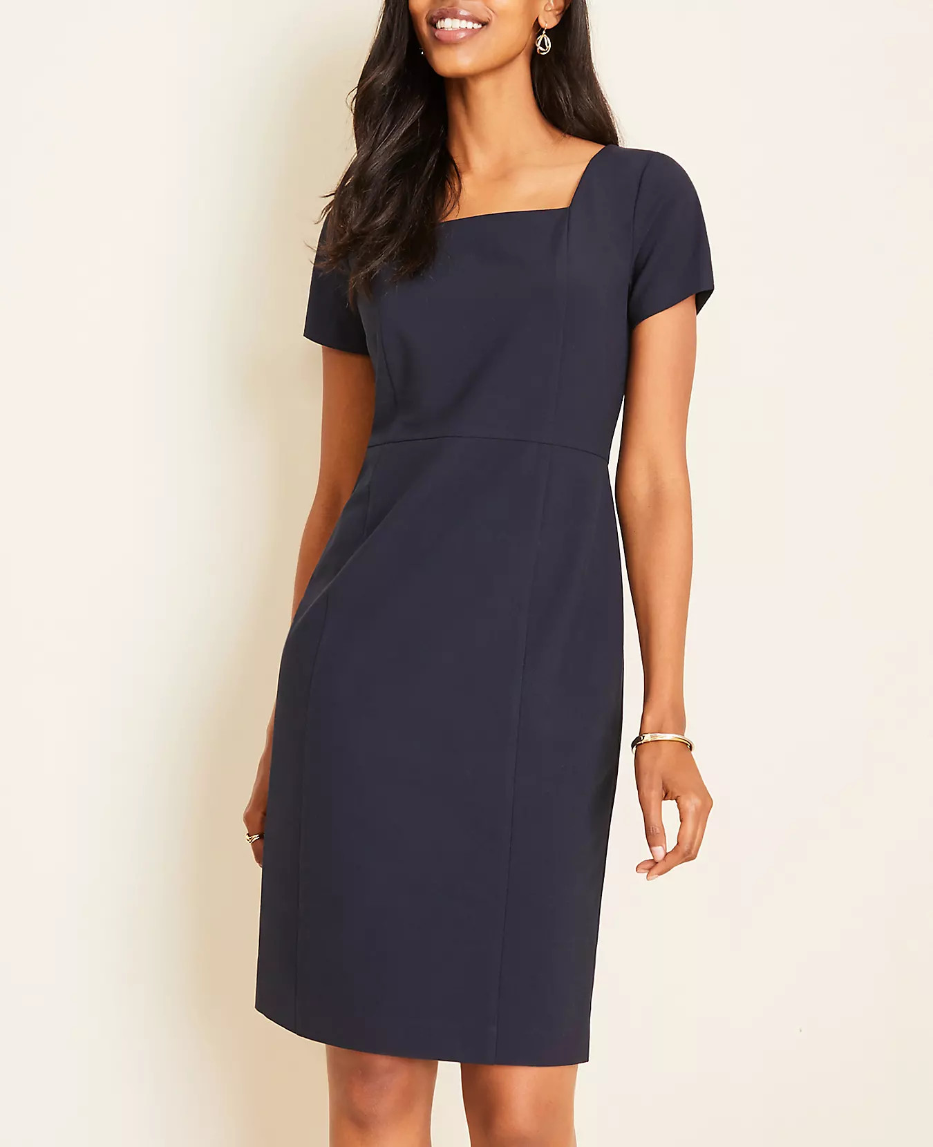 The Square Neck Sheath Dress in Seasonless Stretch | Ann Taylor | Ann Taylor (US)
