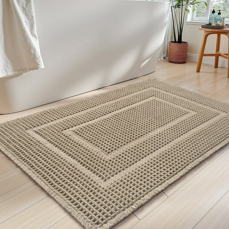 SIXHOME Bathroom Rugs Mat Waffle Bath Rug Super Absorbent Non Slip Bath Mat Machine Washable Rubb... | Walmart (US)