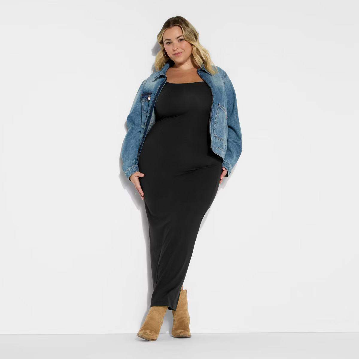 Women's Race Back Maxi Bodycon Dress - Wild Fable™ Black 4X | Target