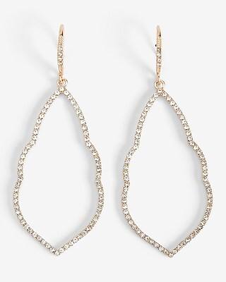 Rhinestone Pave Outline Drop Earrings | Express