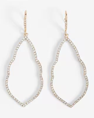 Rhinestone Pave Outline Drop Earrings | Express