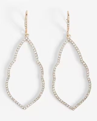 Rhinestone Pave Outline Drop Earrings | Express