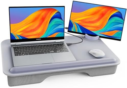 SAIJI Laptop Lap Desk for Bed—Fits Up to 17" Laptops & MacBook,Lightweight Tray Table with Soft... | Amazon (US)