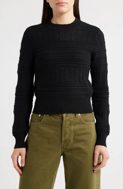 Madewell Cotton Crewneck Sweater in Black at Nordstrom, Size Xx-Small | Nordstrom