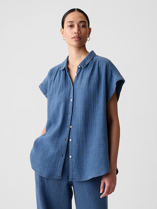 Crinkle Gauze Denim Shirt | Gap (US)