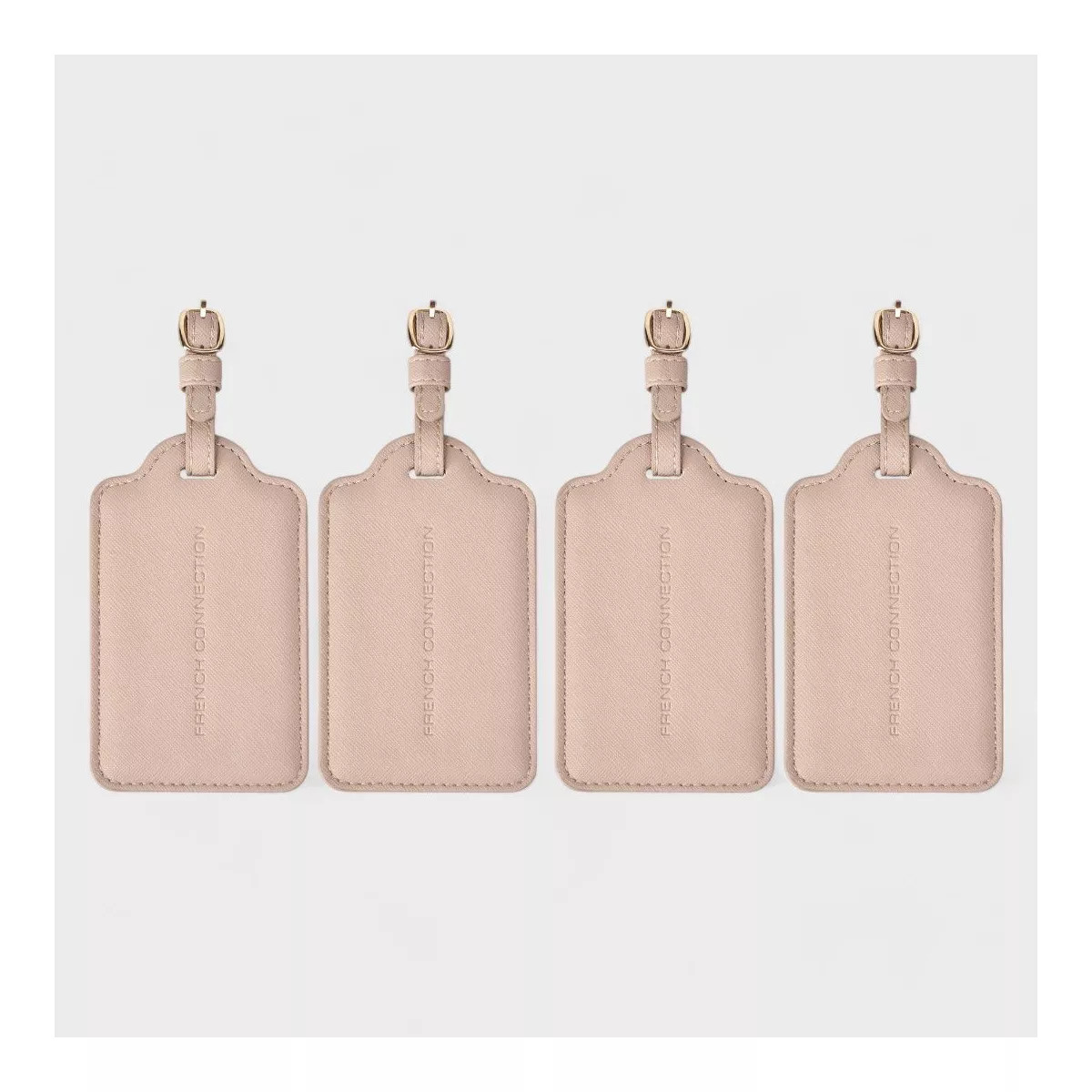 French Connection 4-Pack Premium Luggage Tags - Durable Faux Leather Travel ID Labels with Secure... | Target