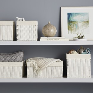 Large Montauk Rectangular Bin White | The Container Store