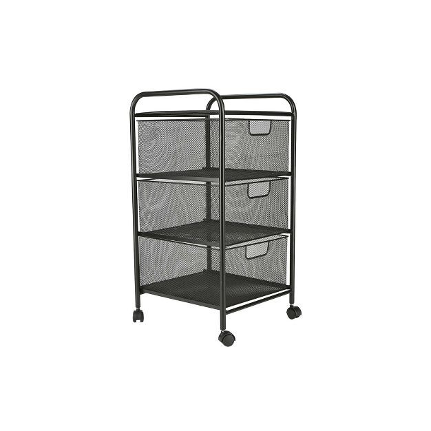 Mind Reader 3 Drawer Mesh Rolling Heavy Duty Multi-Purpose Cart | Target