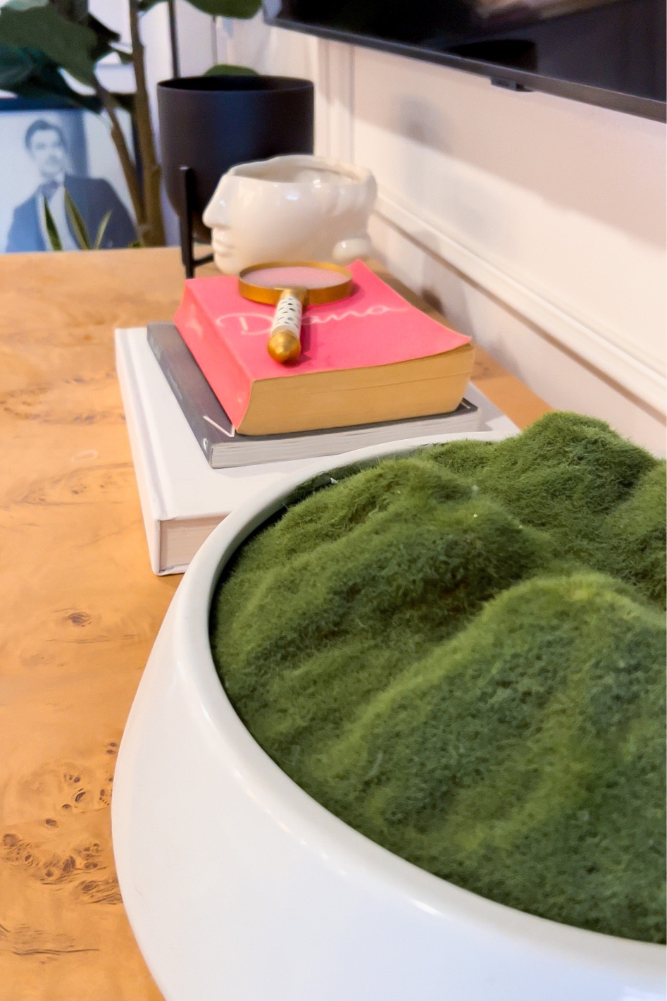 Decor, shelves, console, living room, plants, faux plants, diy, moss bowl, amazon

#LTKunder50 #LTKhome #LTKstyletip