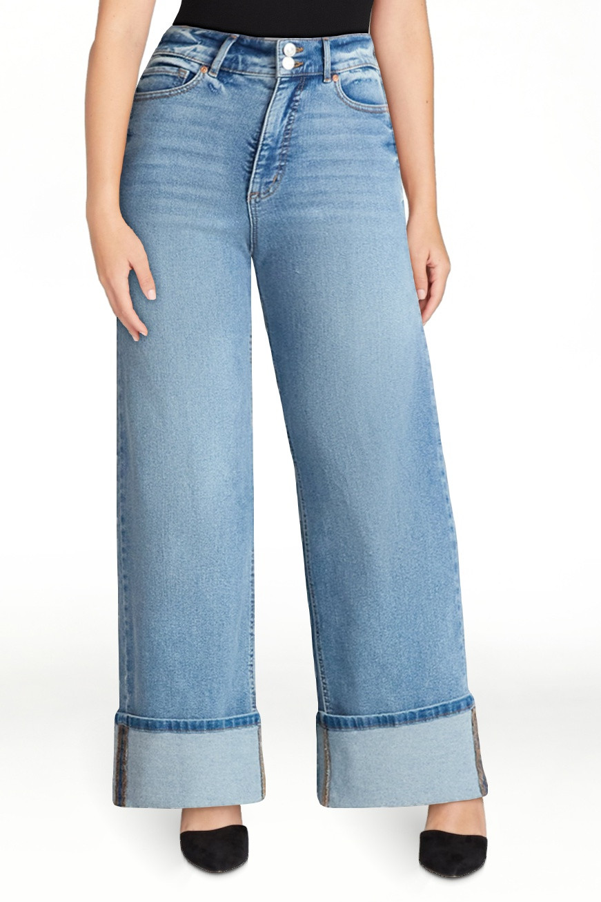 Sofia by Sofia Vergara Women's Margot Wide Crop Super High Rise Jeans, 27" Inseam, Sizes 0-20 | Walmart (US)