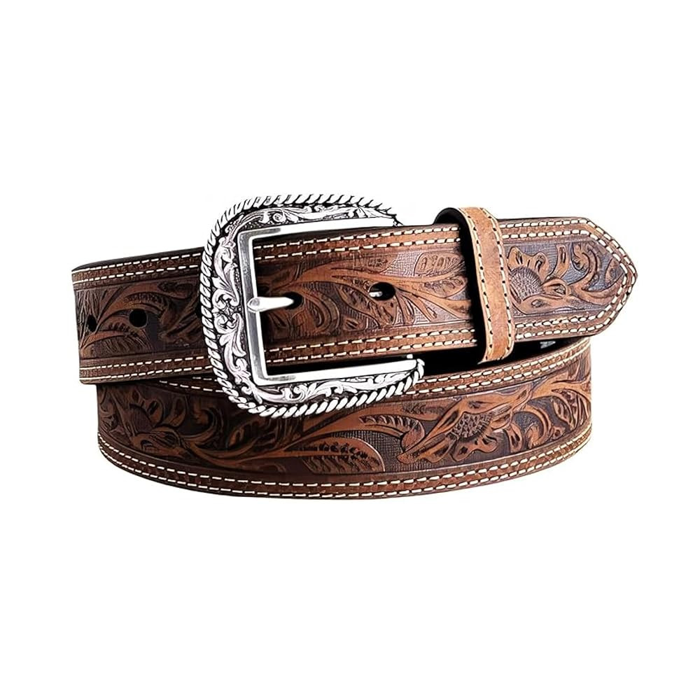 ARIAT Men's Floral Stamped Leather Belt | Amazon (US)