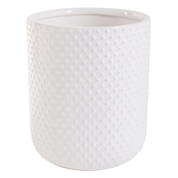 White Dots Embossed Utensil Crock, 7", Ceramic, sold by At Home | At Home