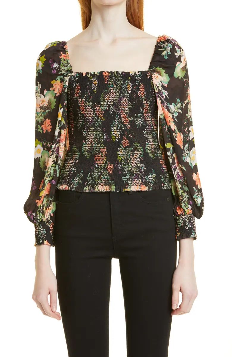 Cooper Floral Smocked Bodice Blouse | Nordstrom