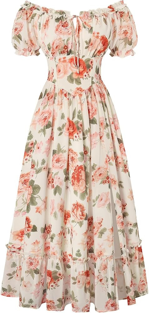 Scarlet Darkness Florales Korsettkleid f\u00fcr Damen, Sommer, Cottagecore | Amazon (DE)