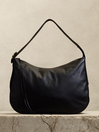 Oversized Ravello Leather Shoulder Bag | Banana Republic (US)