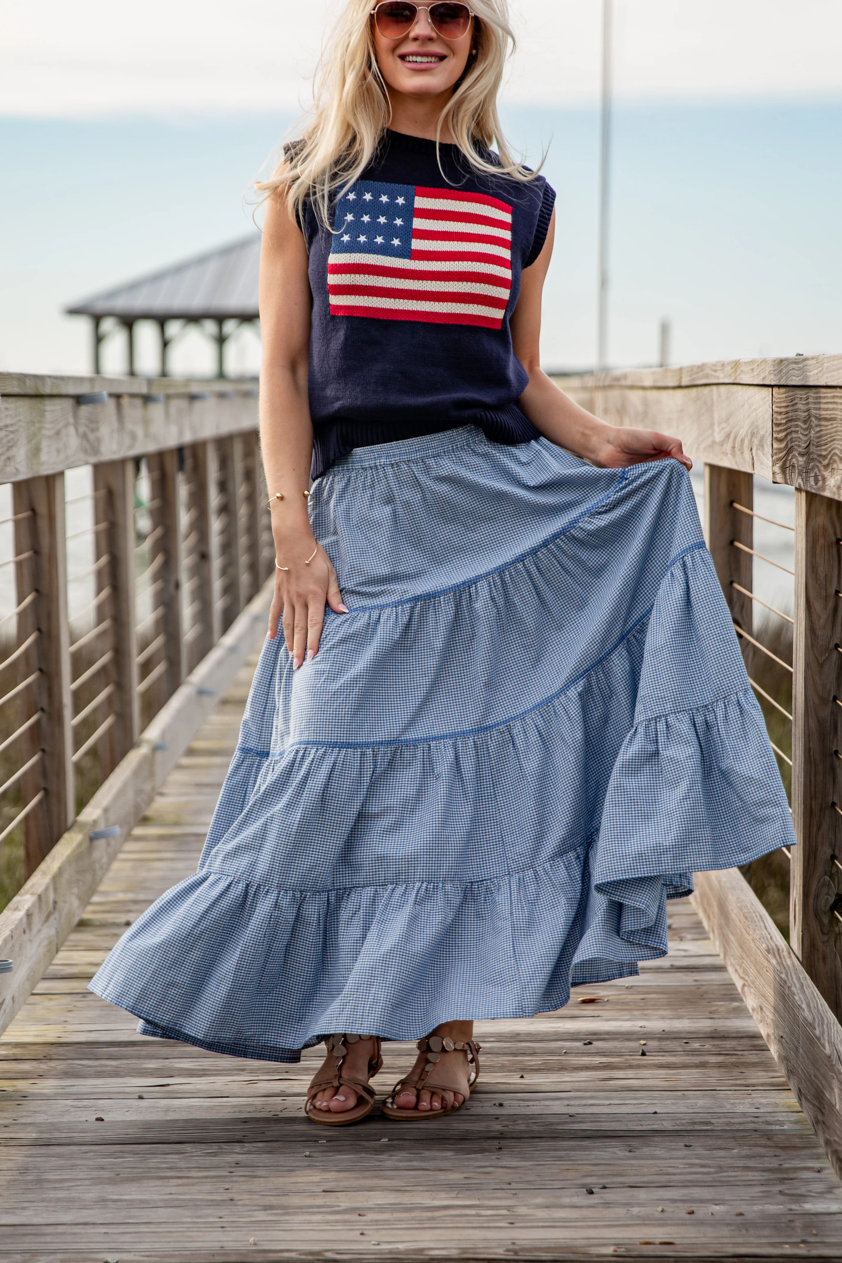Gingham Tiered Maxi Skirt | Trendy Women's Skirts | Shop Dress Up | Dress Up