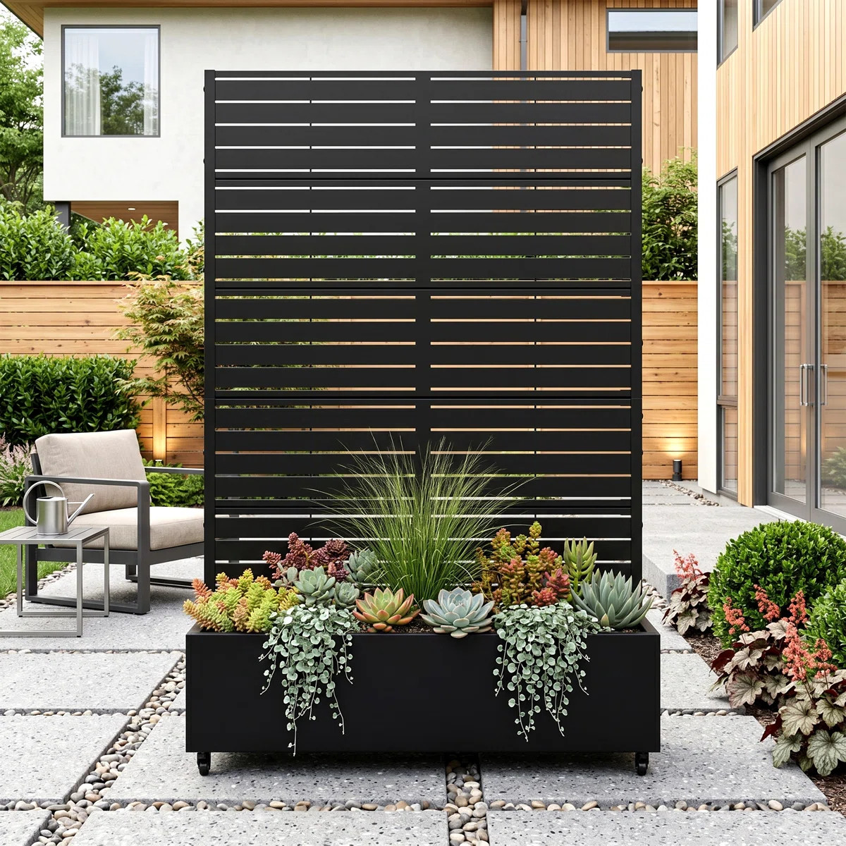 Metal Planter Box with Trellis and Wheels | Wayfair North America