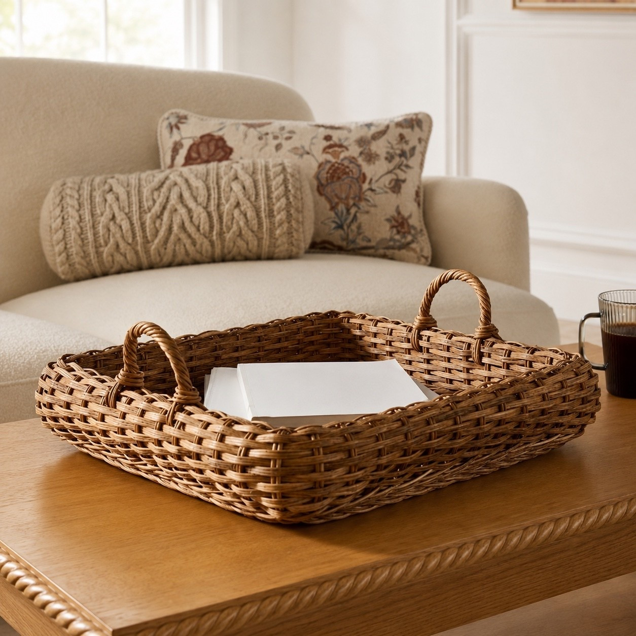A good tray is one of those pieces I reach for again and again. This woven basket adds warmth, texture, and a collected feel to a space while still being practical for corralling books, remotes, candles, or everyday essentials. Simple, timeless, and easy to style in just about any room.

#LTKHome