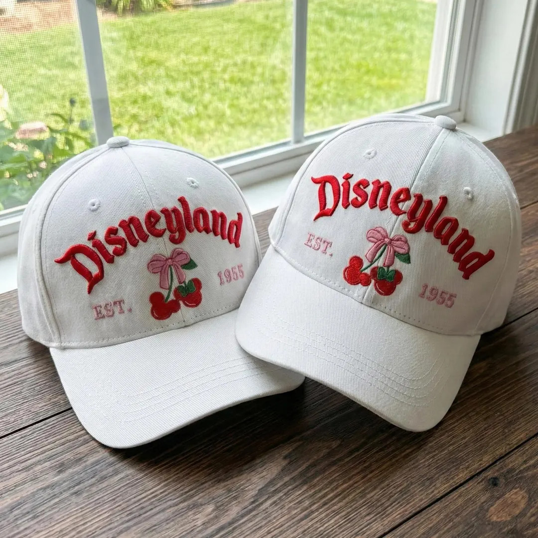 Disney Cherry Bow Embroidered Hat, Disneyland Embroidered Hat, Disney World Hat, Disneyland Est 1... | Etsy (US)
