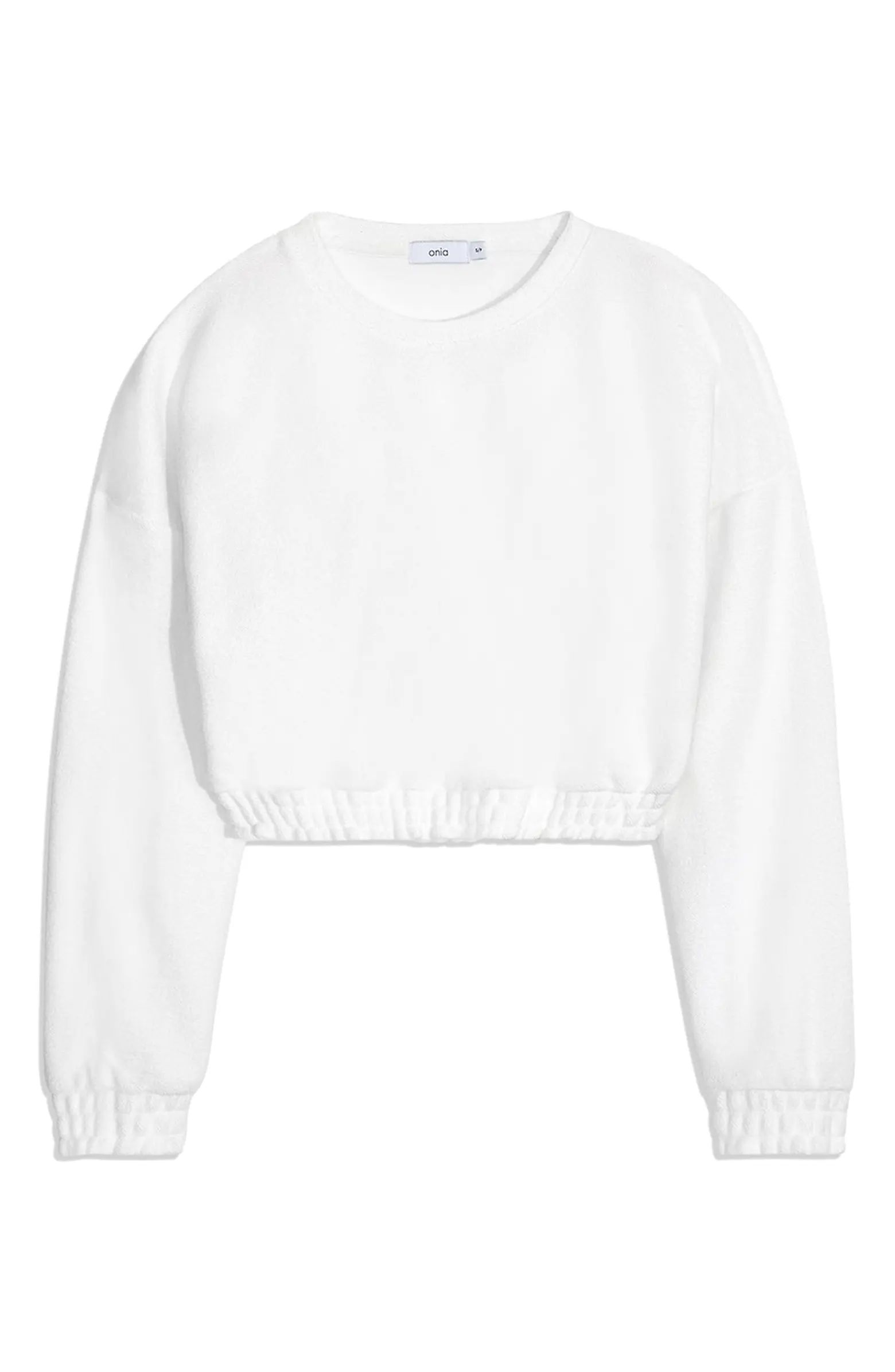 Onia Women's Crop Cotton Terry Sweatshirt | Nordstromrack | Nordstrom Rack