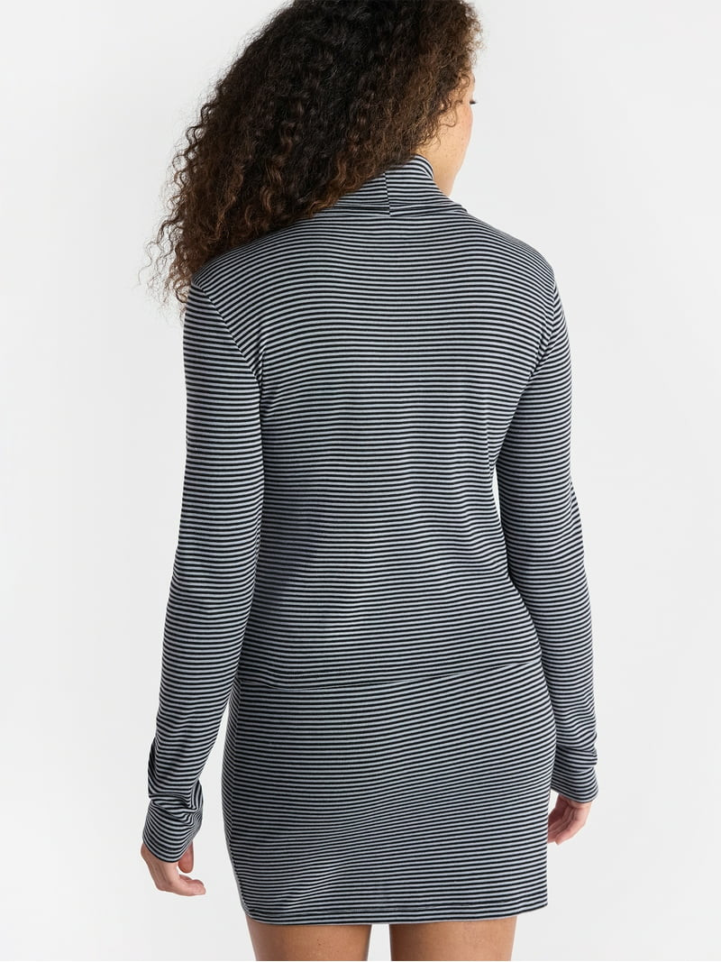 No Boundaries Turtleneck Top and Mini Skirt Set, 2-Piece, Women’s | Walmart (US)