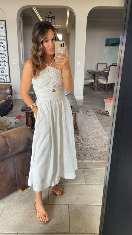 . Y’all I can’t believe this dress is from Walmart - quality is 10/10, lined and gorgeous colors in a xs  ✨ white dress, sandals, wedding guest dress, spring dress, graduation dress
.
#walmart #walmartfashion #walmartfinds #dresses #weddingguestdress #resortstyle #beachdress #summerstyle #summerdress #momstyle 

#LTKFindsUnder50 #LTKStyleTip #LTKSaleAlert