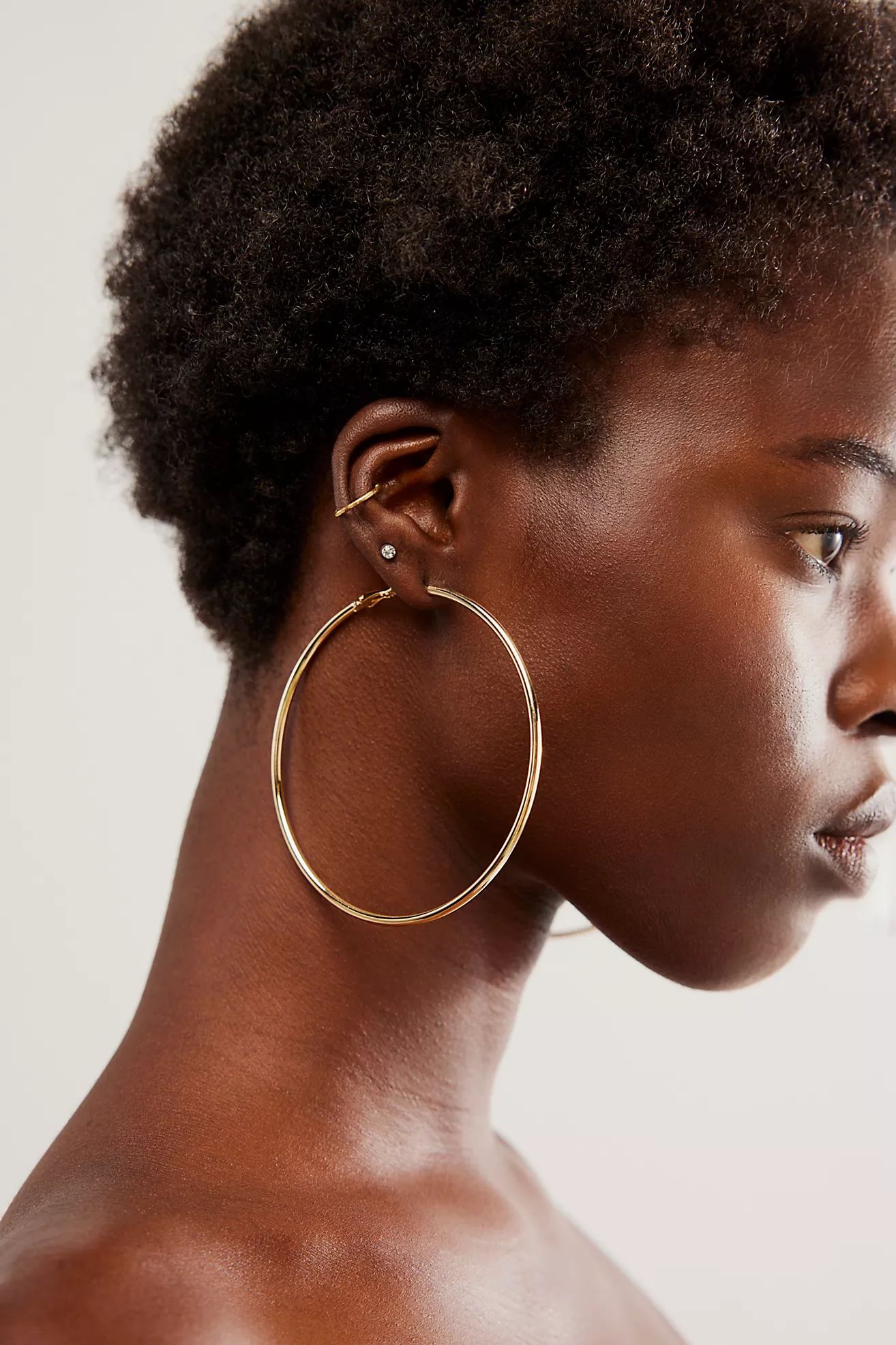 14k Gold Plated Omega Closure Hoops | Free People (Global - UK&FR Excluded)