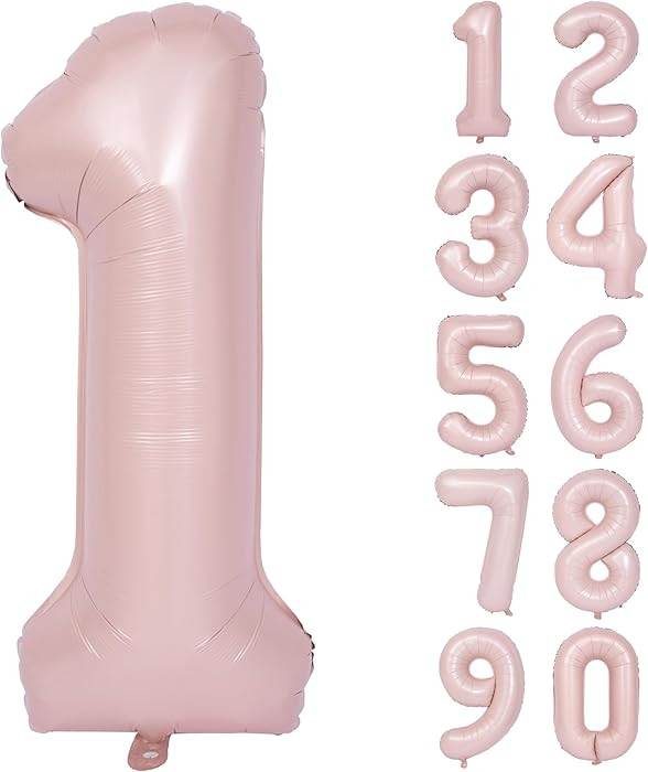 40 In Matte Pink Number Balloons Helium Foil Mylar Balloon Birthday Party banquet Decoration Digi... | Amazon (US)