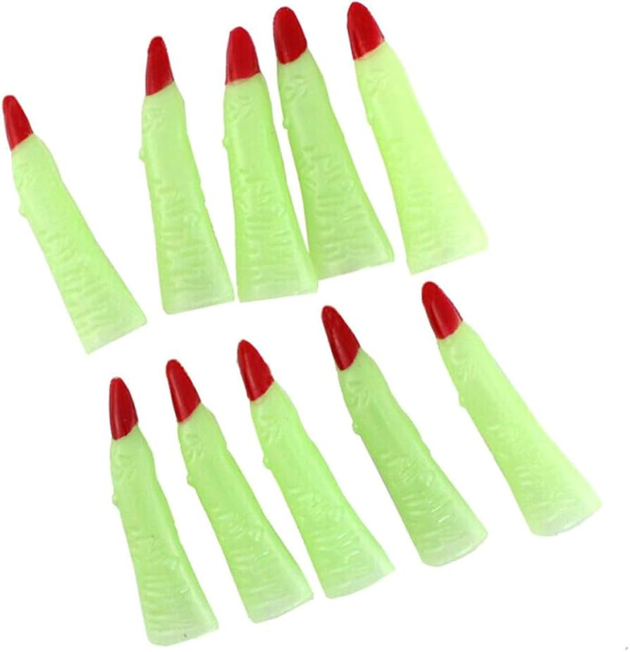 BinaryABC Halloween Glow in The Dark Zombie Witch Fake Fingers,Halloween Cosplay Costume Party Ac... | Amazon (US)
