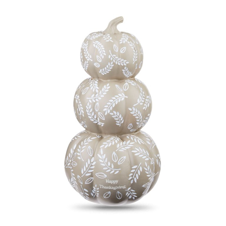 10.5 inch Height Harvest Stacked Resin Brown Pumpkins Decoration, Way  to Celebrate | Walmart (US)