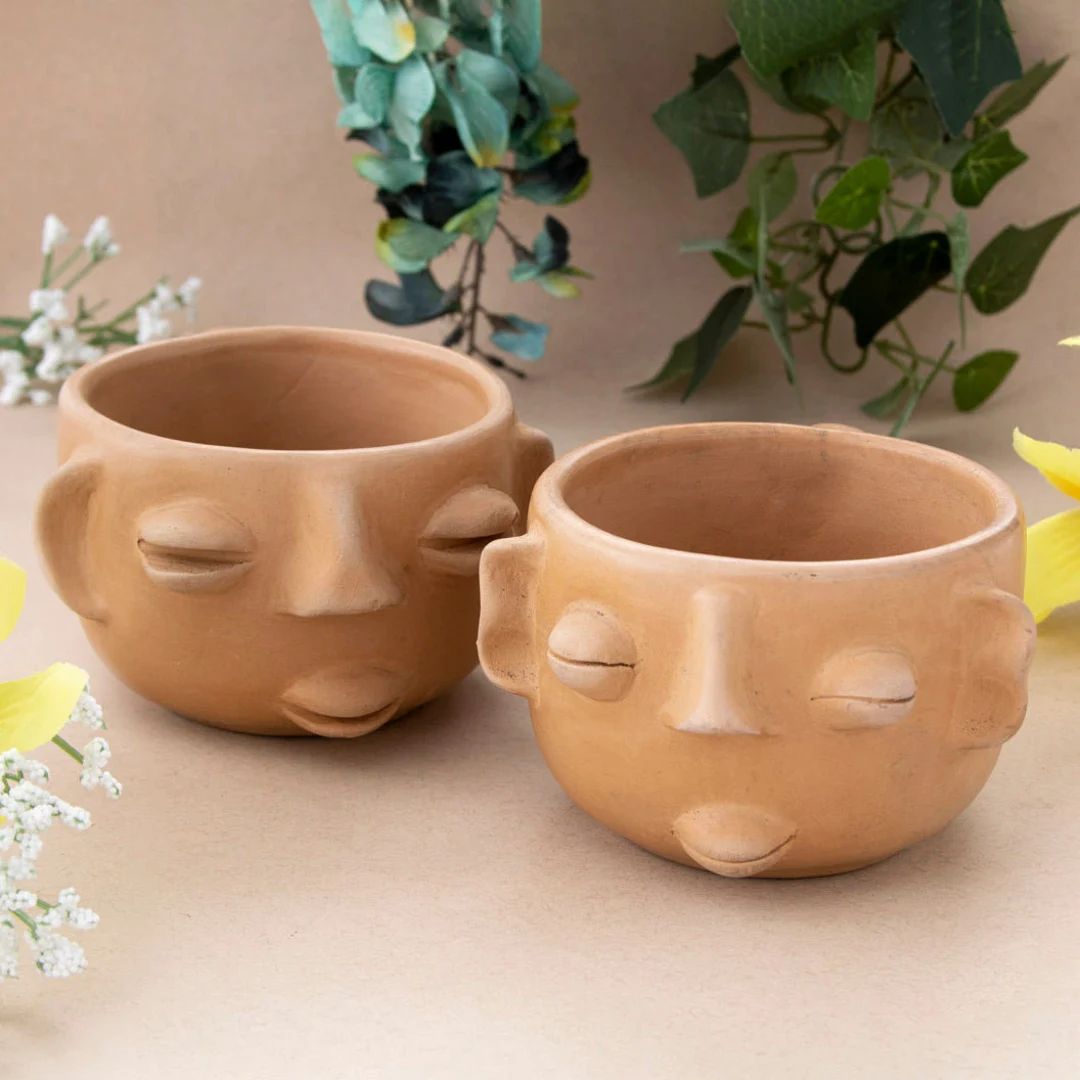 Natural Clay Face Mug - Etsy | Etsy (US)
